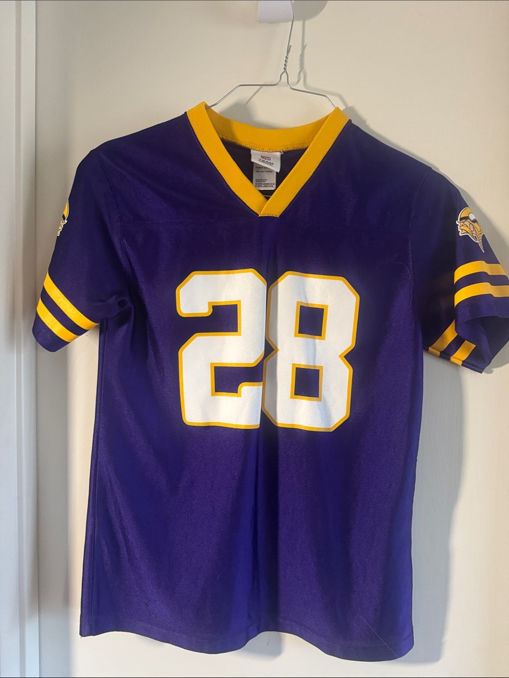 NFL Purple and Gold Team Apparel Jersey Collar Close-Up